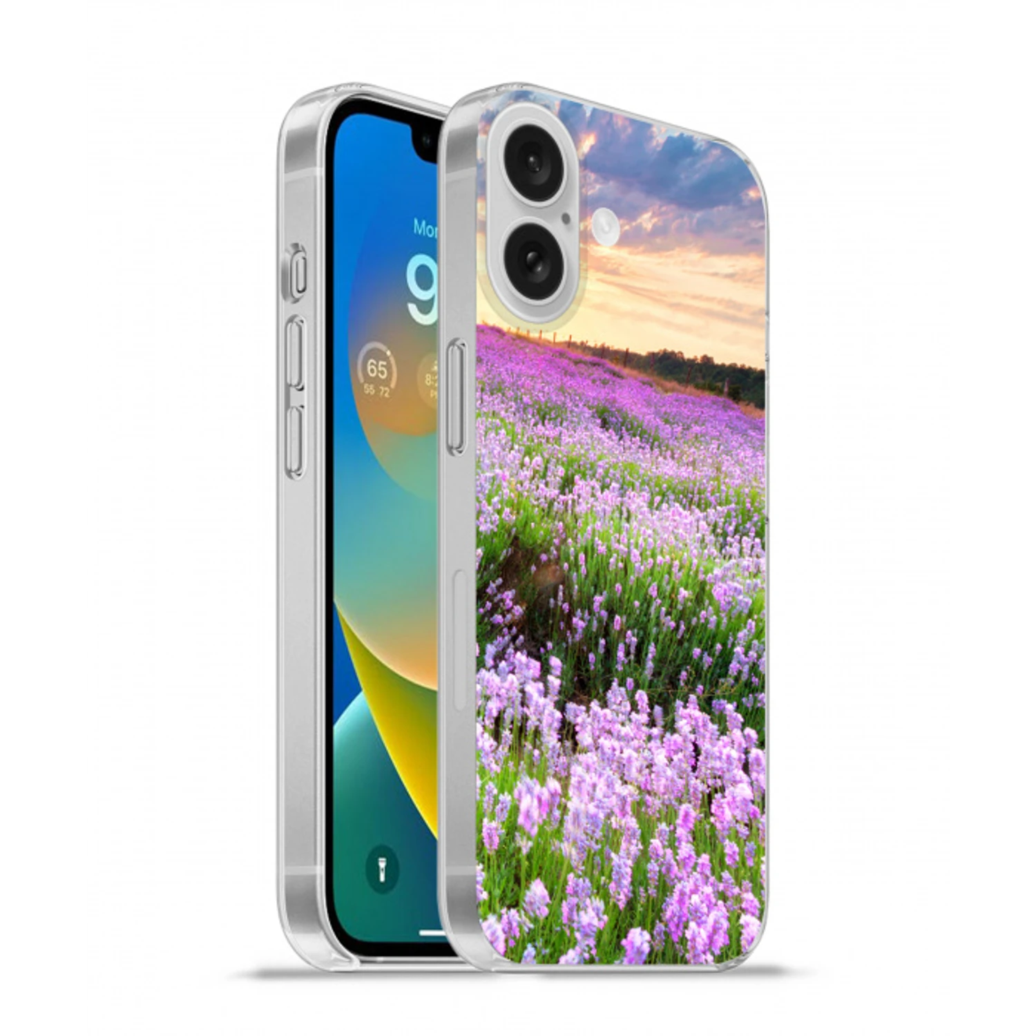 Lavendel - Bloemen - Zonsondergang - Paars - Weide Apple iPhone 16 klein -3d