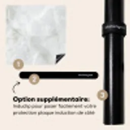 Gebroken Witte Marmerijsschotsen Inductie beschermer vinyl 3mm middel -zzzzzzz-induclip_FR