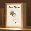 Meisje - Knot - Bruin - Voetbal Light Box met kabel (Kinderlampje) klein -zzz_3d_website