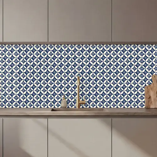 Japan - Patronen - Blauw keuken achterwand 2 middel 871 zz_3dshopping