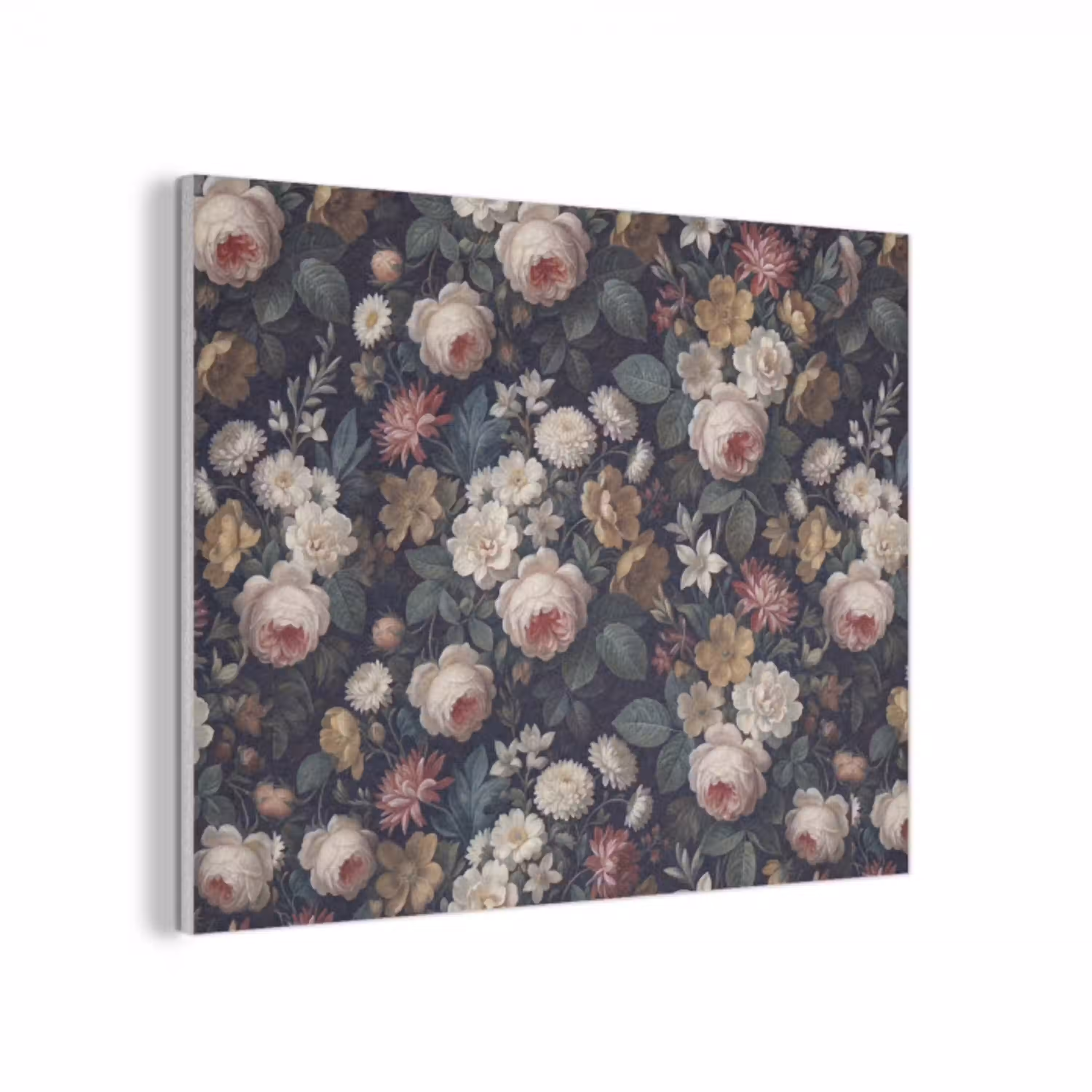 Bloemen - Boeket - Botanisch - Vintage - Donkere achtergrond PET vilt klein -3d