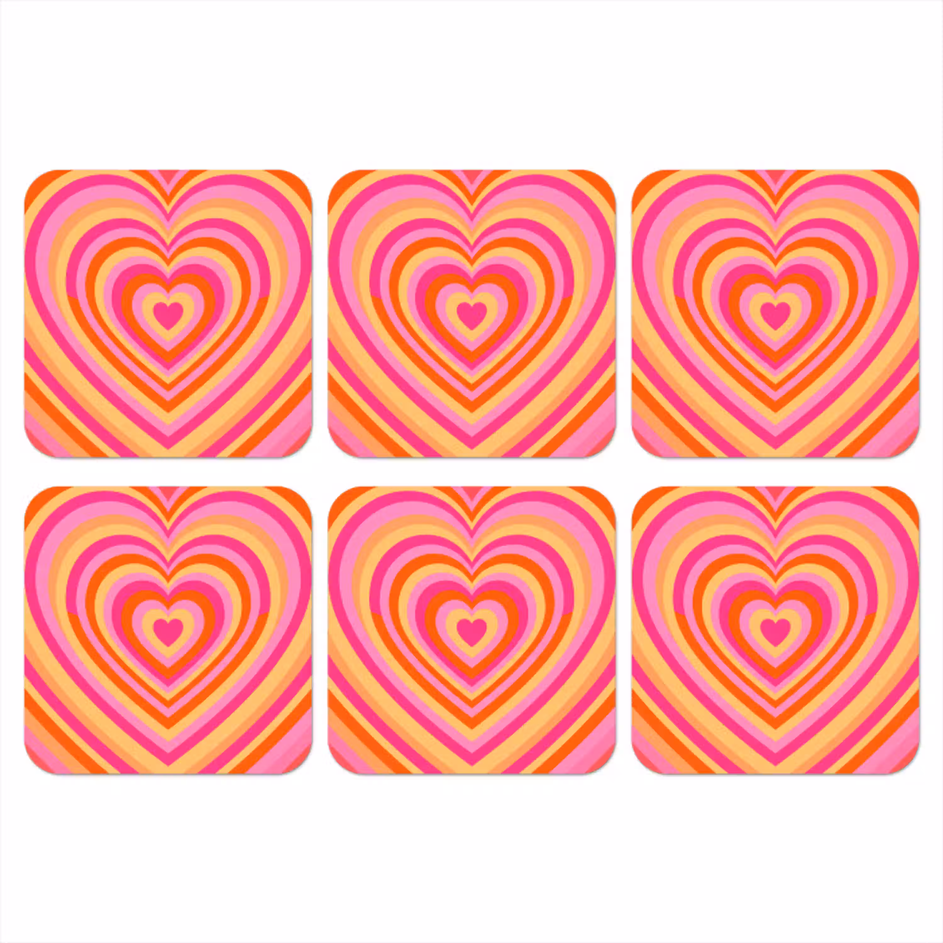 Hart - Concentrisch - Abstract - Liefde - Kleurrijk onderzetter kurk middel -3d
