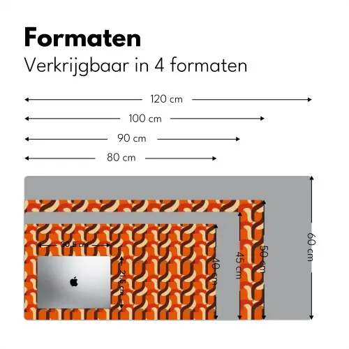 Retro - Modern - Kleurrijk Muismat XXL klein 681 -sfeer5