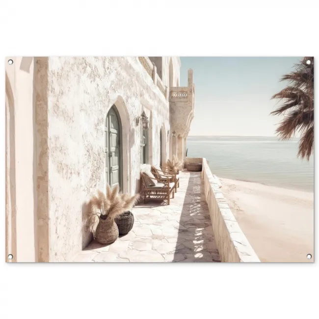 Gartenposter - Terrasse - Stühle - Strand - Beige