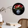 Rode - Bloemen - Tulpen - Vaas Wandcirkel plexiglas klein -sfeer4