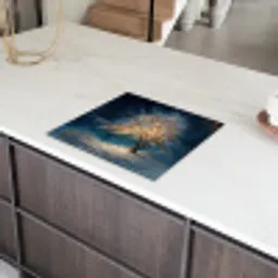 Levensboom - Nacht - Donker - Blauw Inductie beschermer vinyl 3mm middel -sfeer8