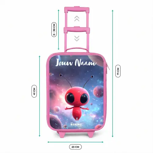 Rood Ruimtewezen in Kosmische Dans Kinderkoffer - Roze klein -productfoto_formaten