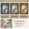 Minimalistisch - Cirkels - Penseelstreken - Beige Light Box met kabel (Tafellamp) klein -USP_lichtkleurNL