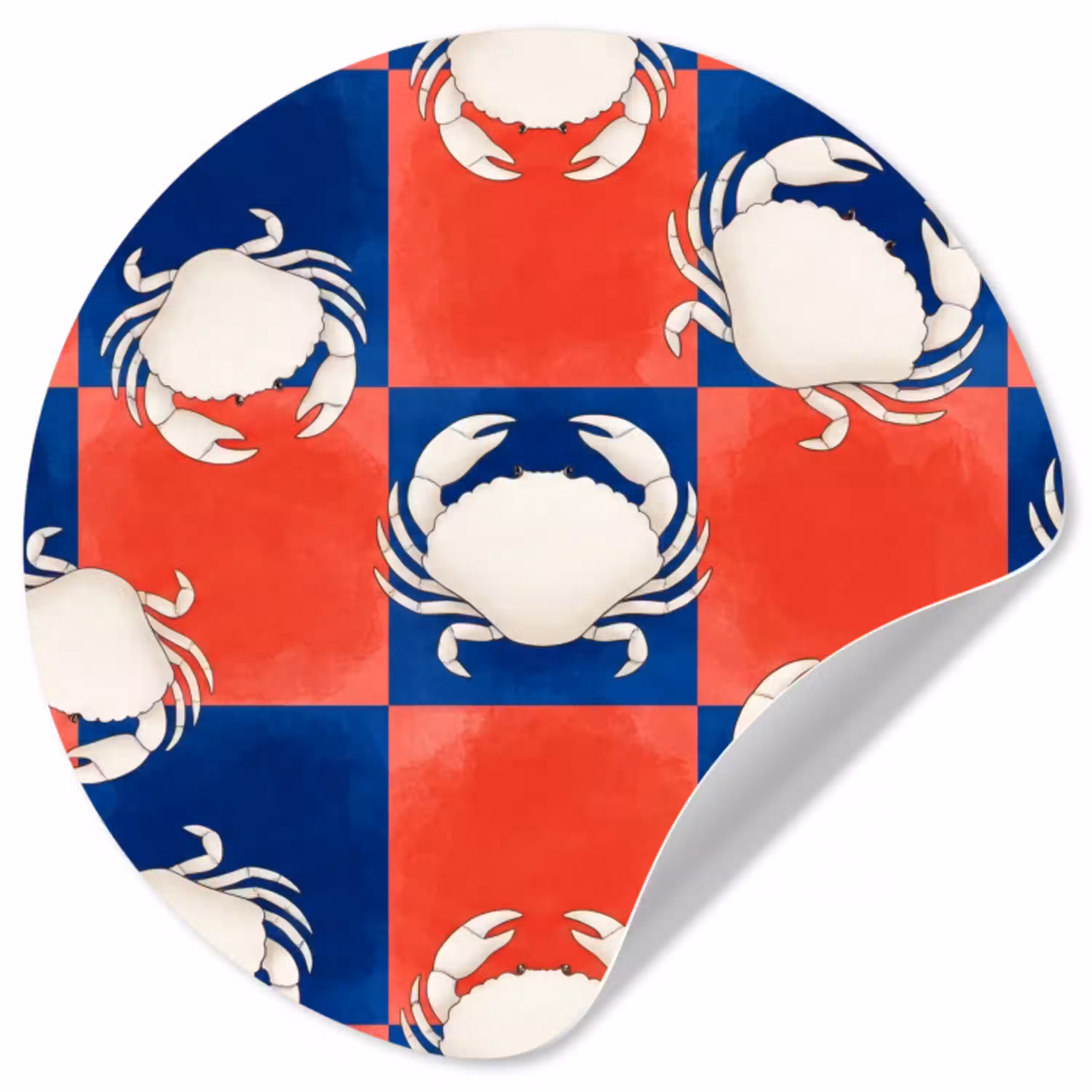 Patroon - Zeeleven - Rood - Blauw - Abstract Wandcirkel behangsticker klein -3d