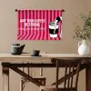 Roze - Strepen - Koffie - Maandag Wandkleed katoen klein -sfeer6