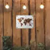 Wereldkaart - Koffie - Marmer tuinposter los doek klein -sfeer1