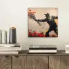 Street art - Man - Bloemen - Rood - Graffiti - Banksy aluminium wit klein -sfeer1