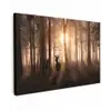Bos - Hert - Zon - Bomen - Winter - Natuur - Dieren canvas 2cm klein -z3d