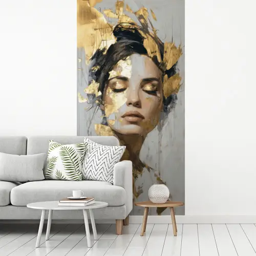 Sierlijk - Vrouw - Goud - Ogen fotobehang vinyl groot -woonkamer