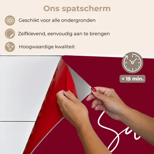 Santa - Wine - Rood - Kerst - Kerstman keuken achterwand spatscherm klein -spatscherm_NL