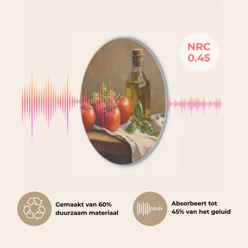 Tomaten - Olijfolie - Stilleven Akoestische PET Vilt - Rond klein -USP_NL