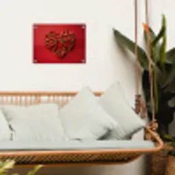 Pepers - Rood - Hart tuinposter los doek klein -sfeer7