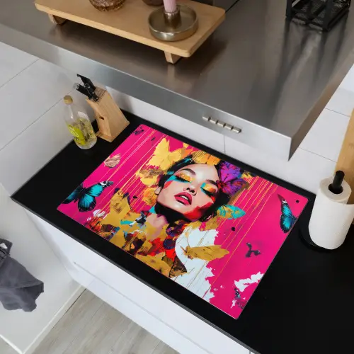 Vrouw - Abstract - Kleurrijk Inductie beschemer met haakjes klein -sfeer1