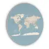 Wereldkaart - Oceaan - Realistisch - Blauw Akoestische PET Vilt - Rond klein -3d