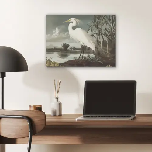 Reiger - Planten - Wolken - Wit PET vilt klein -sfeer5