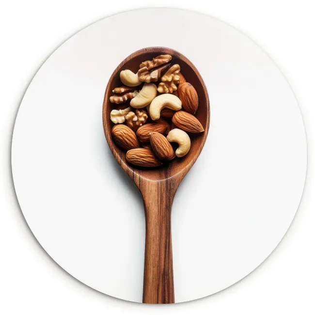 Noten - Wit - Hout KitchenYeah - Keuken - Wandcirkel Forex klein -3d