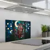 Uil - Mozaïek - Maan - Nacht keuken achterwand spatscherm klein -3d_schuin