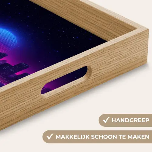 Skyline - Zon - Neon - Rasterpatroon Dienblad Rechthoek middel -USP_HandgreepNL
