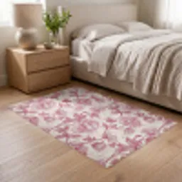 Pioenrozen - Modern -  Rood Vloerkleed Rechthoek klein 1091 -atmosphere_sfeer3_global