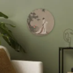 Vrouw - Azië - Kunst - Beige Akoestische PET Vilt - Rond klein -sfeer2