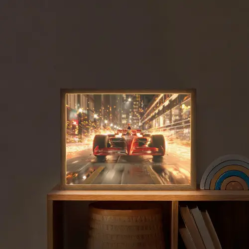 Formule 1 - Auto - Race - Goud - Jongens Light Box met batterij (Wandlamp kind) middel -sfeer1_kind