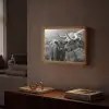 Schotse hooglander - Kalf - Zwart - Wit Light Box met batterij (Wandlamp) middel -sfeer1