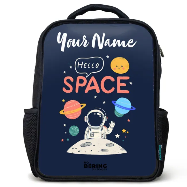 Kids' Backpacks with name Black -. Astronaut - Quote - Planets - Stars