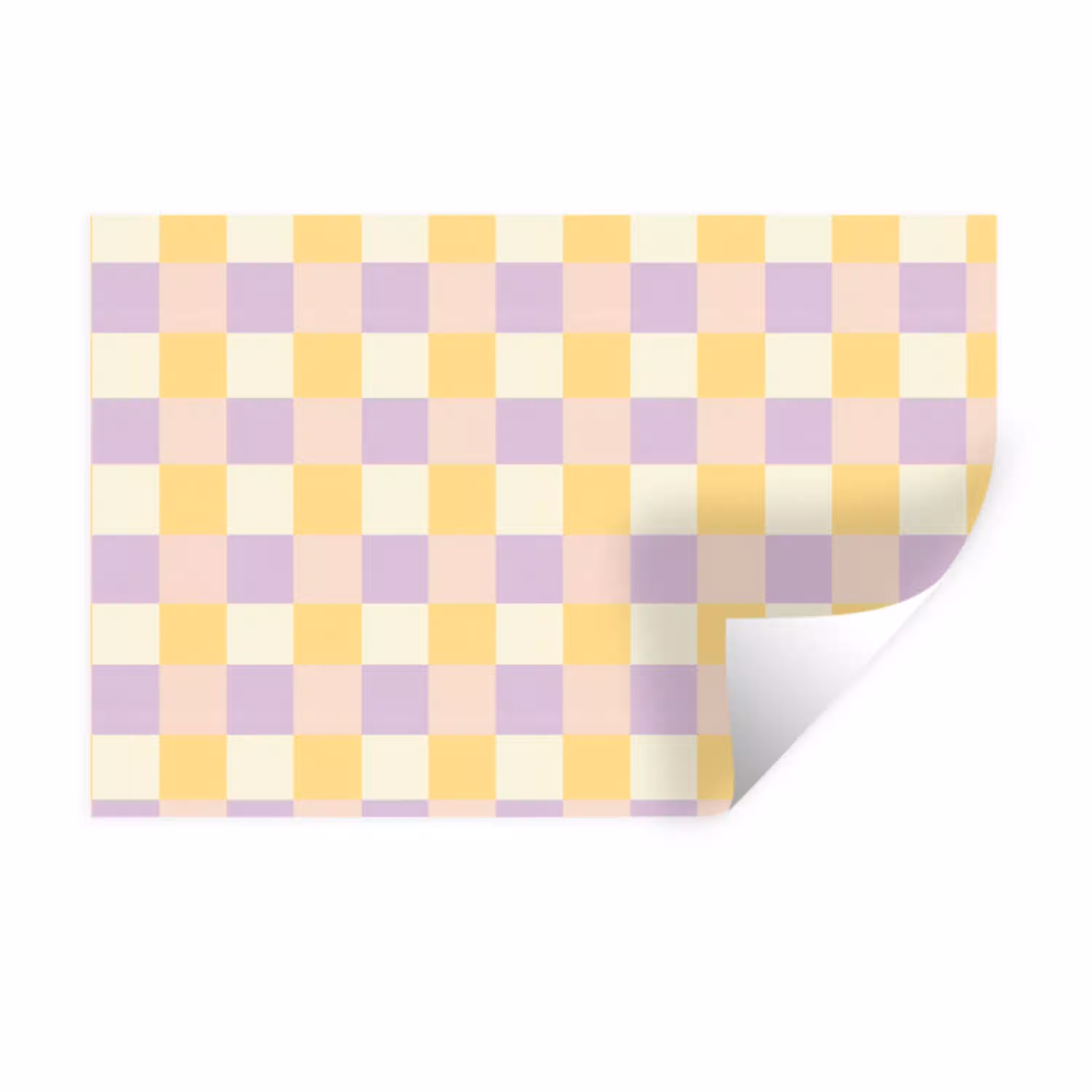 Blokjes - Lila - Geel Muursticker klein 286 -3d