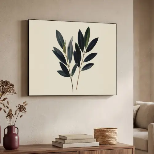 Ovaalvormige bladeren - Diep groen - Symmetrisch Textielframe - compleet frame klein -sfeer3