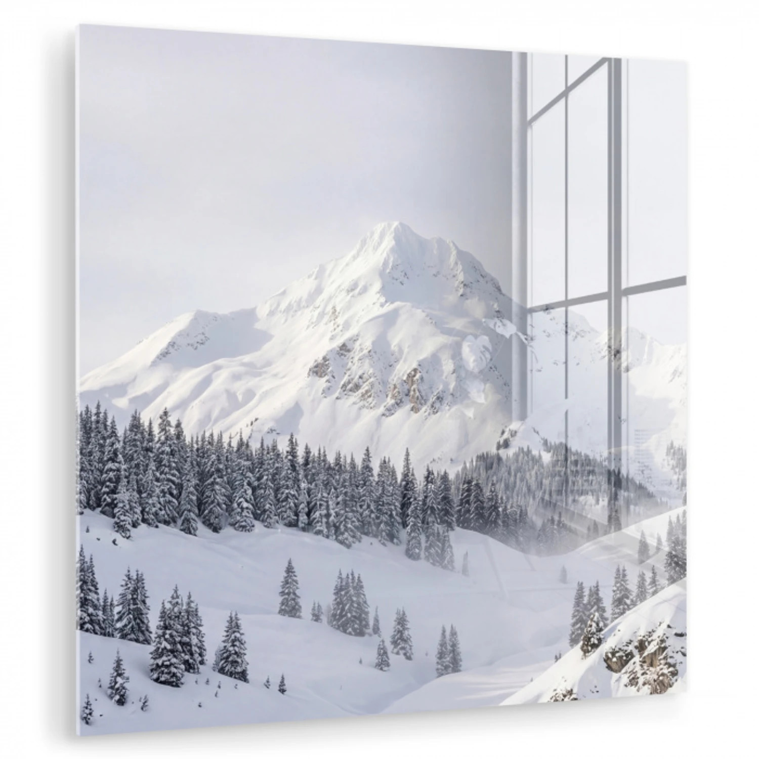 Berg - Sneeuw - Winter - Natuur - Wit plexiglas 5mm klein -zzzproduct_nieuw