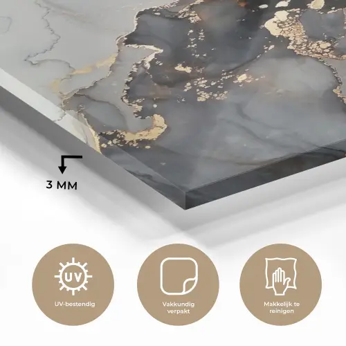 Zwart - Marmer - Luxe - Goud plexiglas 5mm klein -sfeer2