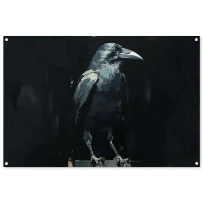 Tuinposter - Raaf - Vogels - Zwart