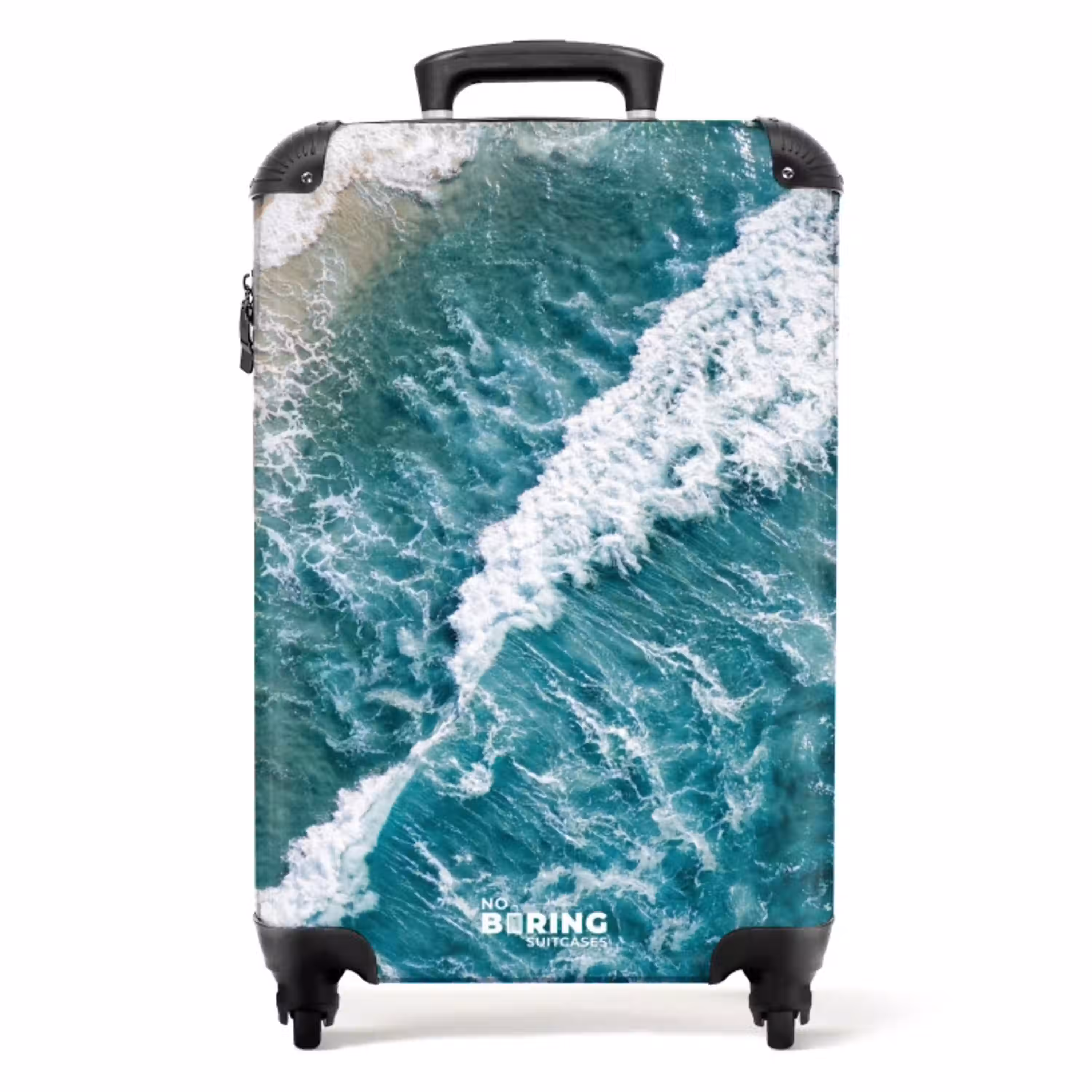 Zee - Strand - Golven - Natuur - Blauw NBS - Handbagage koffer - Volwassenen Unisex middel -productfoto_recht