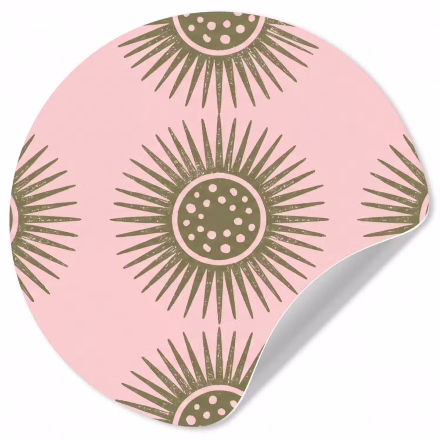 Behangcirkel - Bloemen - Patroon - Abstract - Roze - Groen