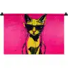 Kat - Art - Zonnebril - Roze Wandkleed katoen klein -zz3d
