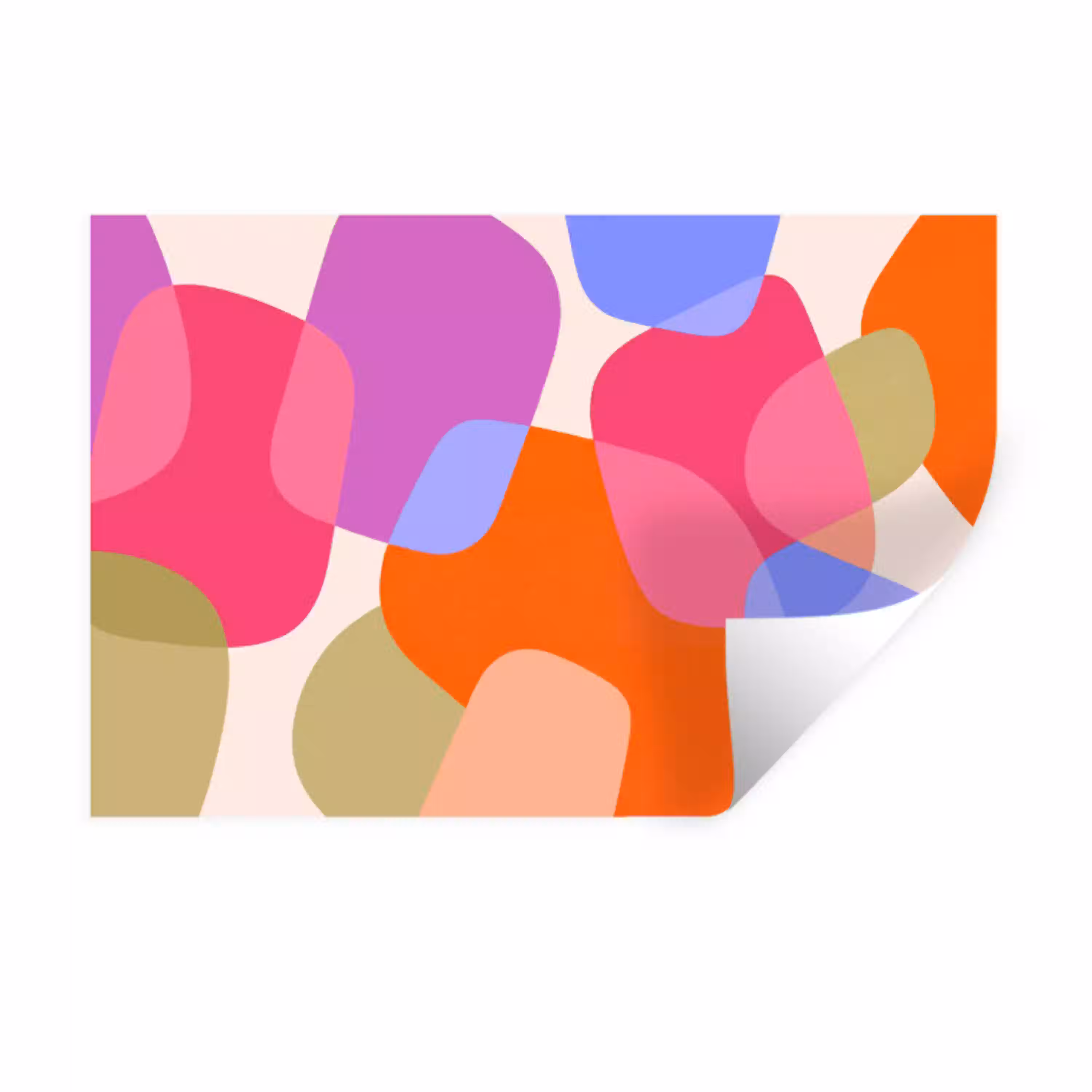 Abstract - Vormen - Modern - Kleurrijk Muursticker klein -3d