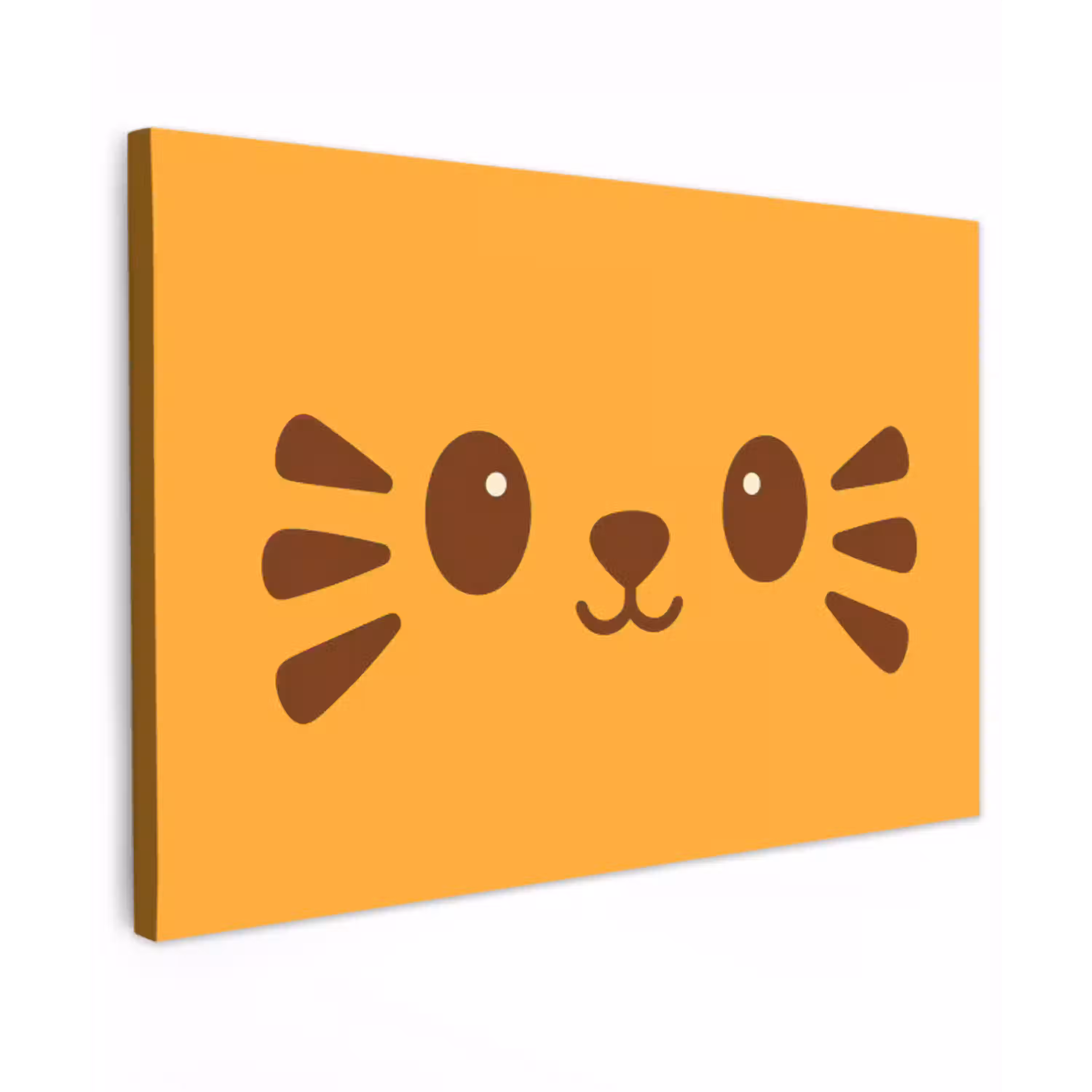 Kat - Simplistisch - Oranje - Vrolijk canvas 2cm klein -z3d