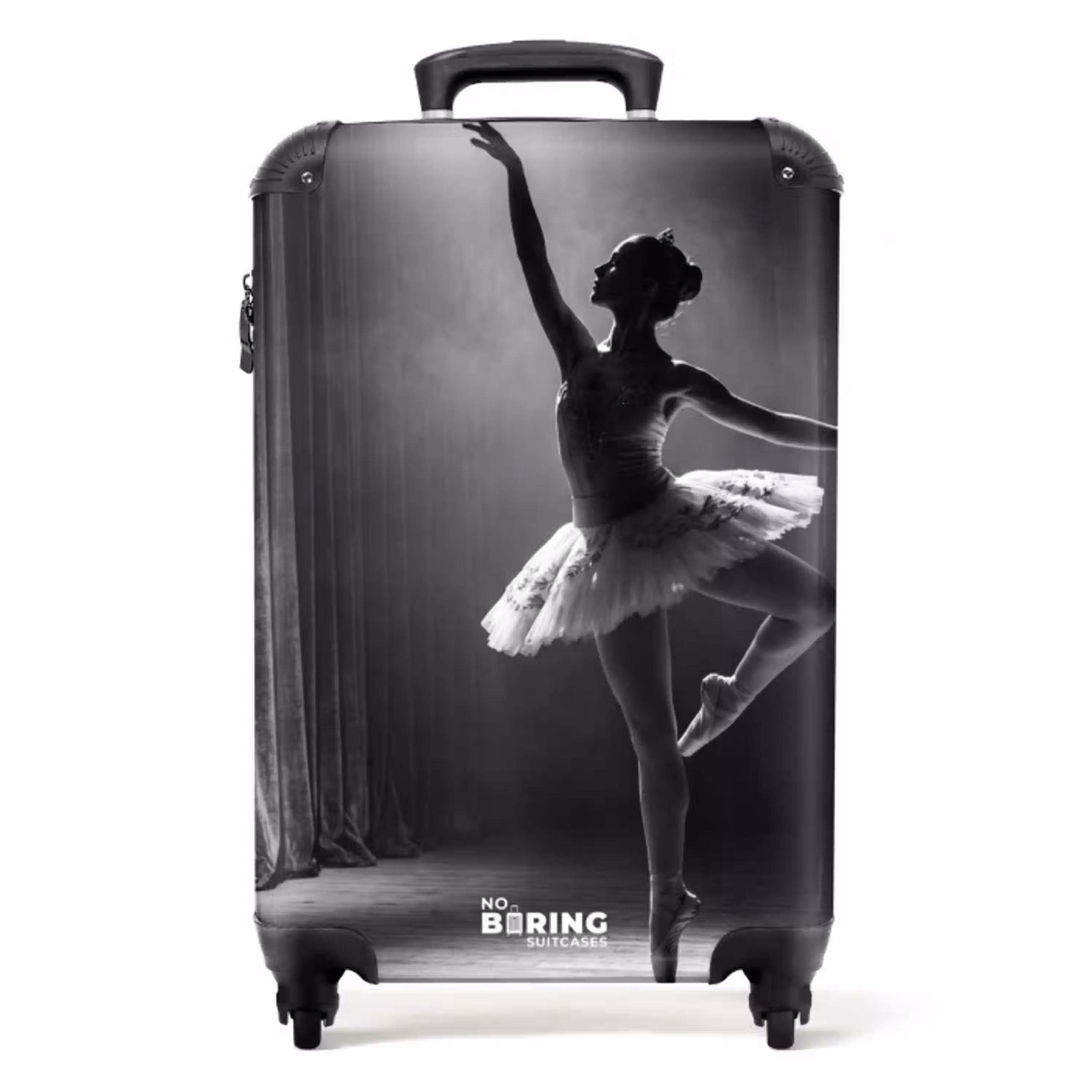 Danser - Podium - Zwart-wit - Kunst - Klassiek NBS - Handbagage koffer - Volwassenen Unisex middel -productfoto_recht
