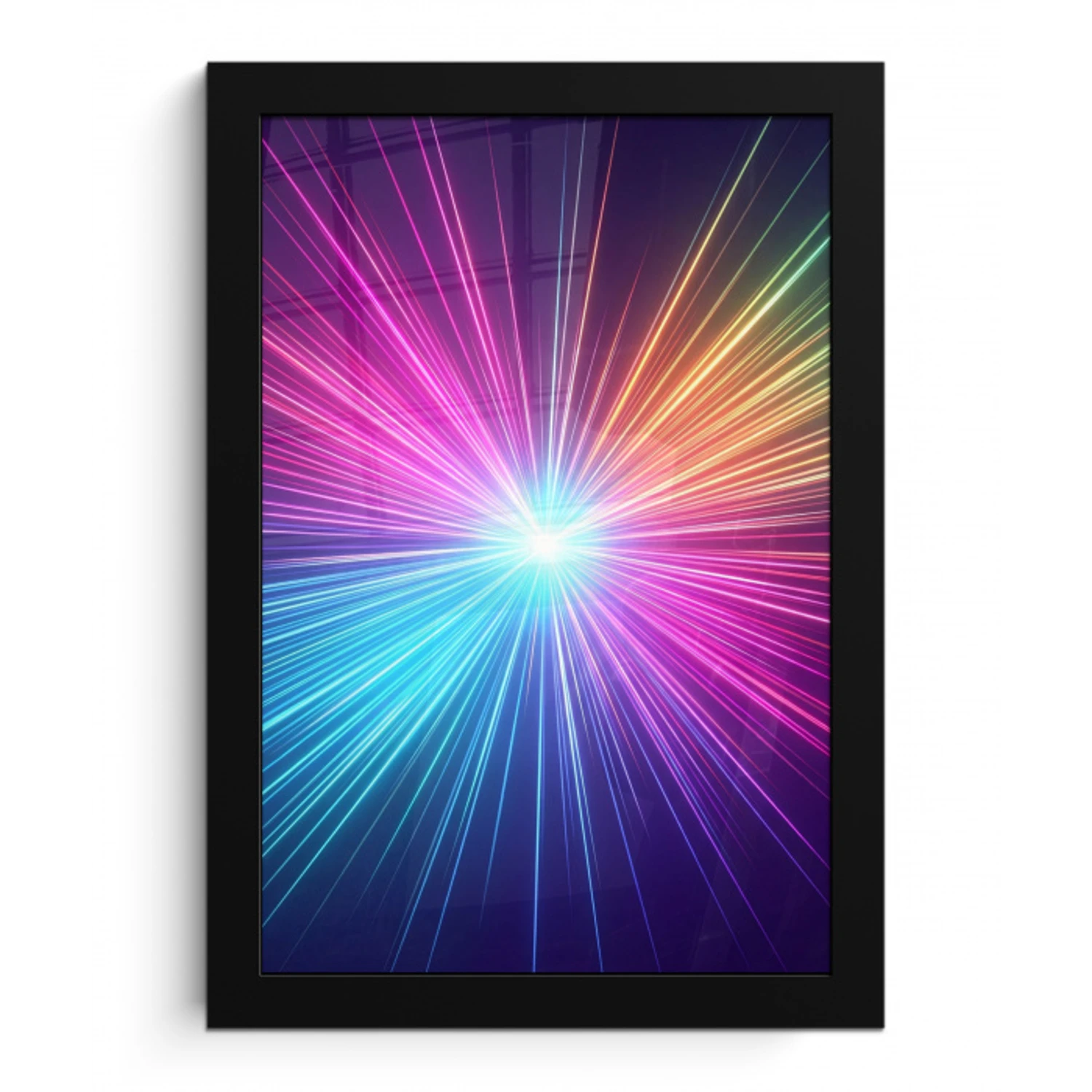 Abstract - Light - Burst - Modern - Colorful fotolijst zwart zonder passe partout klein -3d