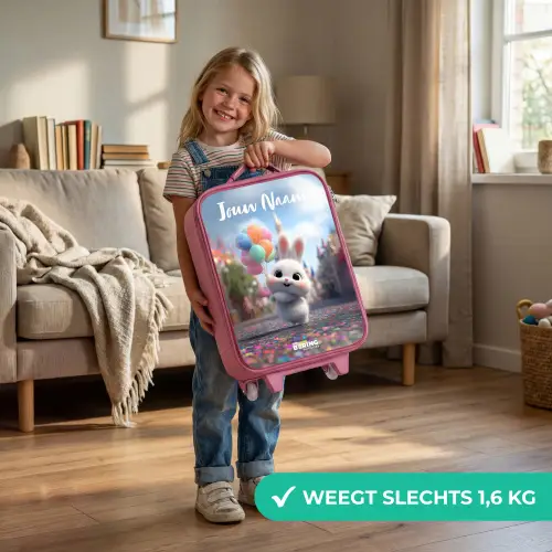 konijn - Ballonnen Kinderkoffer - Roze klein -sfeer2_NL