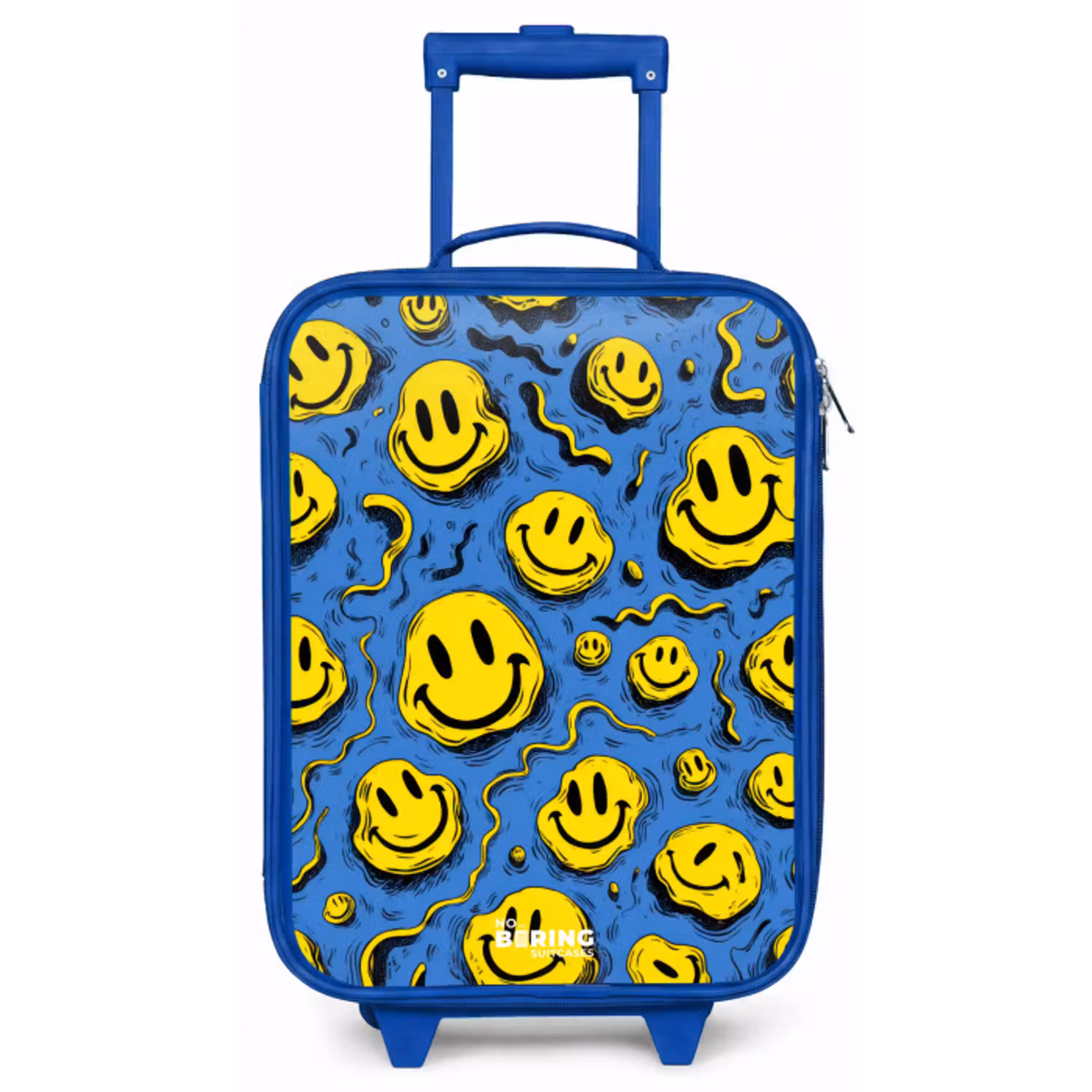 Smiley - Geel - Blauw Kinderkoffer - Blauw klein -zz3dotto