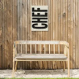 Vintage - Chef - Japandi - Zwart Tuinposter op houten frame 2 cm dik klein -sfeer4