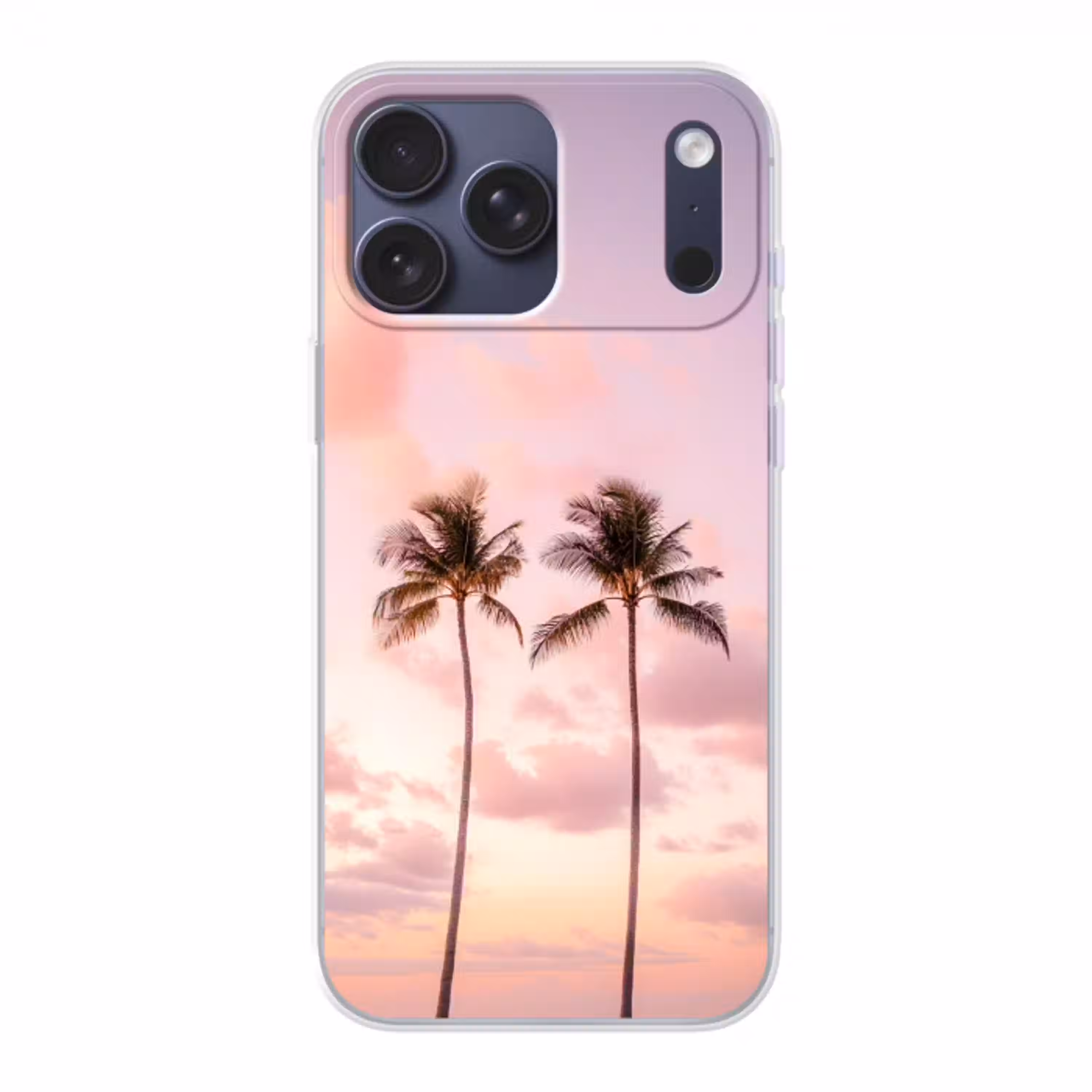 Palmbomen - Paars - Wolken - Lucht Telefoonhoesje iPhone 17 Pro Max klein -3d