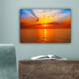 Zonsondergang - Zee - Lucht - Oranje - Horizon - Water canvas 2cm klein -sfeer4