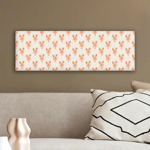 Zee - Kreeft  - Blauw - Geel - Oranje canvas 2cm klein 828 -sfeer3